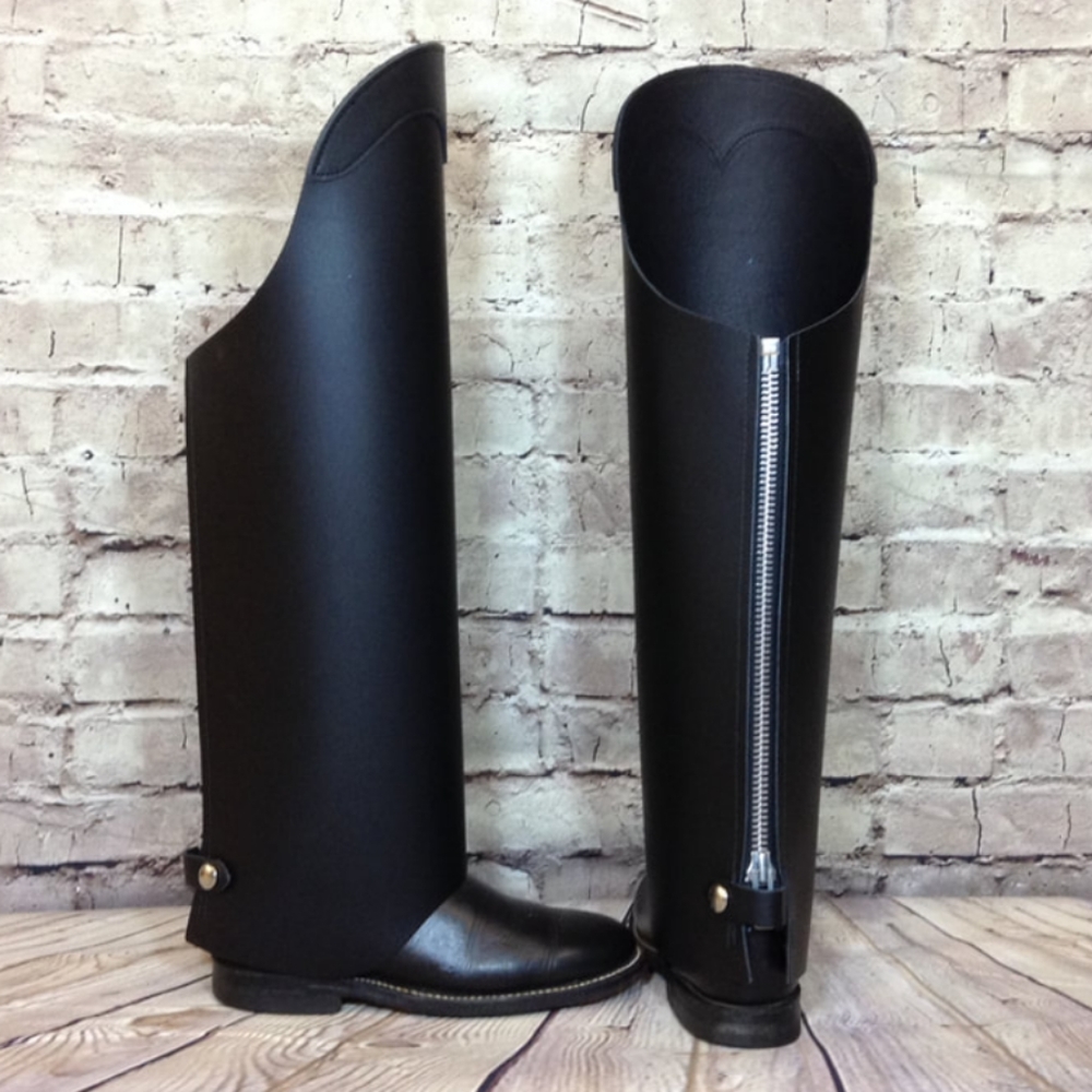 Leather Legs Black Leather Half Chaps Size Small Like New